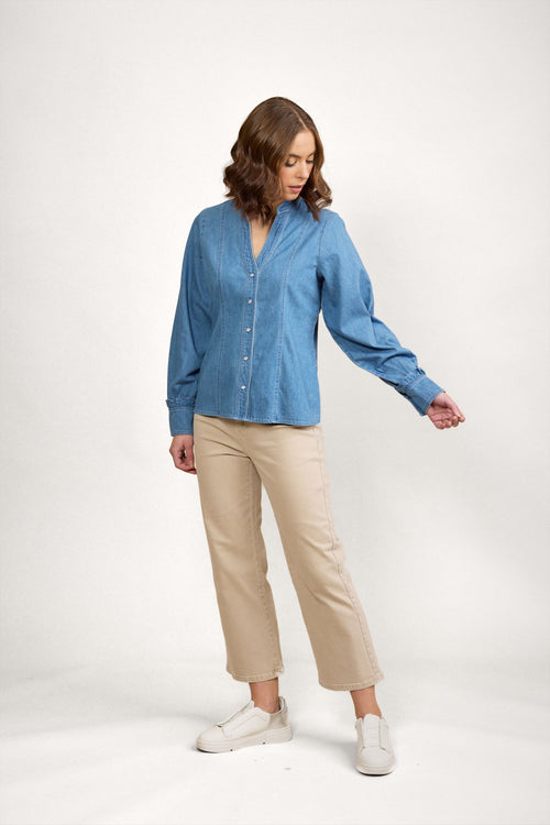 Knewe - JOAN Shirt in Blue Wash K5092