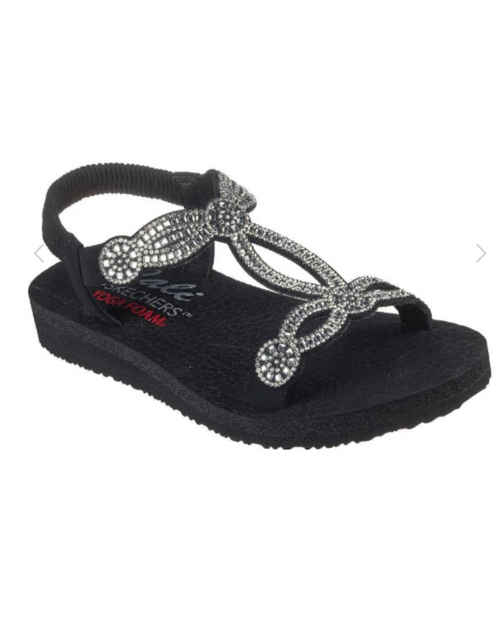 Skechers - MEDITATION Black/Silver Sandal