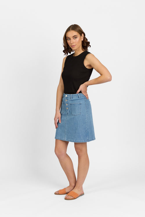 Knewe - POTTER Palm Blue Skirt K4029