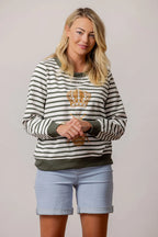 Moss - QUEEN BEE Green Stripe Sweat