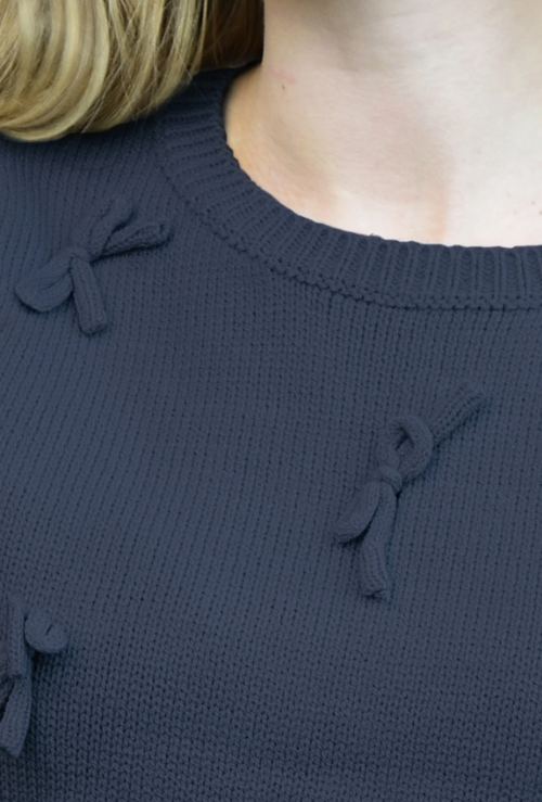 Coop - BOW-DELICIOUS Navy Knit Top