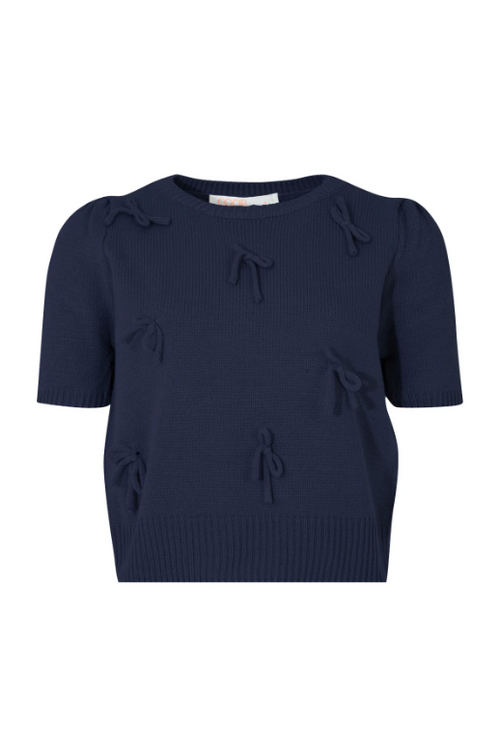 Coop - BOW-DELICIOUS Navy Knit Top