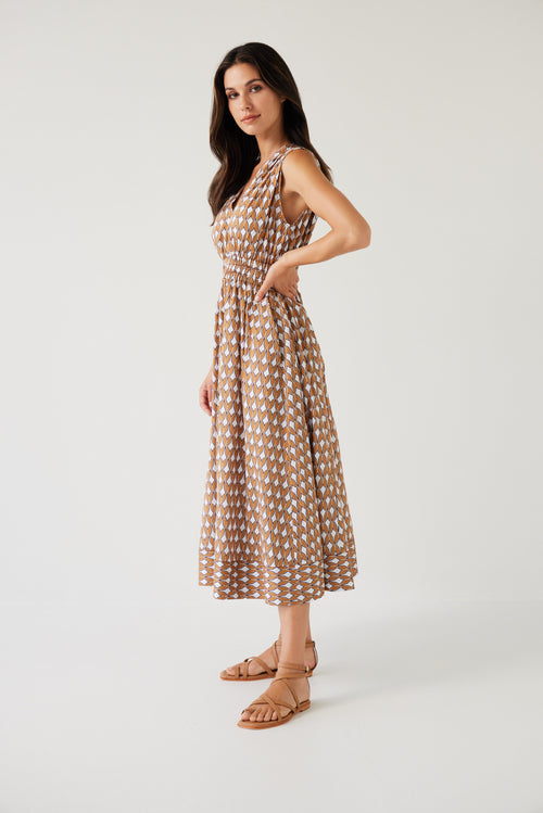 Tuesday - JOSHUA Gold Print Dress