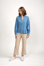 Knewe - JOAN Shirt in Blue Wash K5092